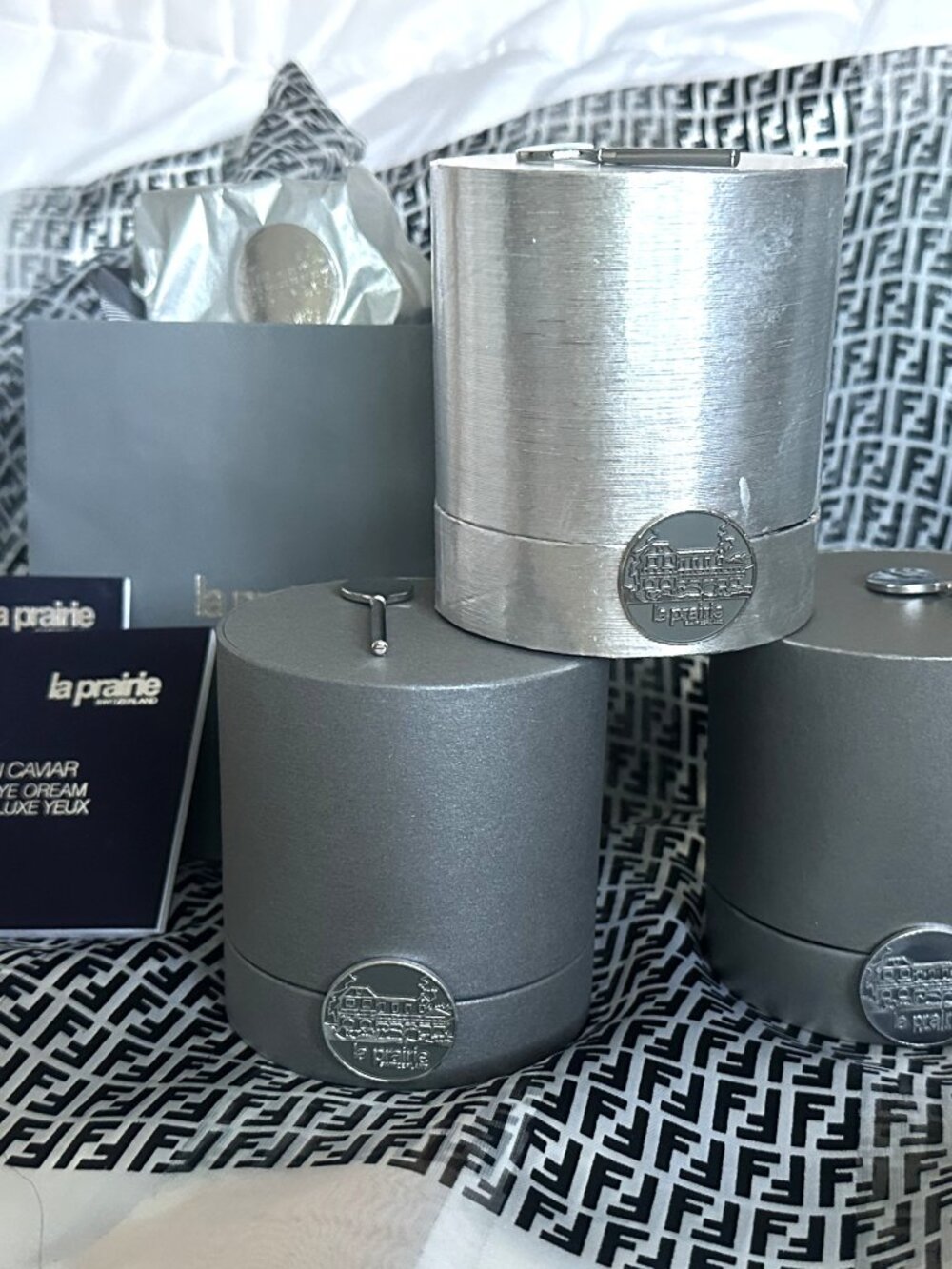 La Prairie EMPTY Luxury Boxes for Skin Caviar Luxe Cream Face & Eyes w/ SPATULAS